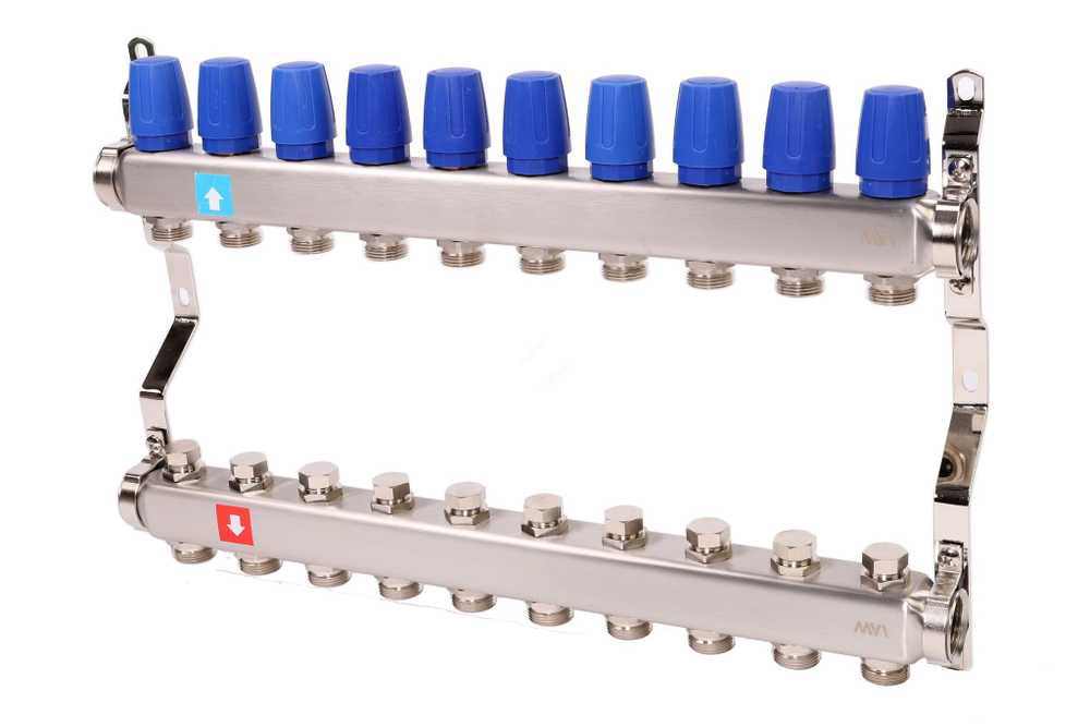 Коллекторная группа в сборе из нерж. стали 1" х 10 вых. Евроконус 3/4 MVI