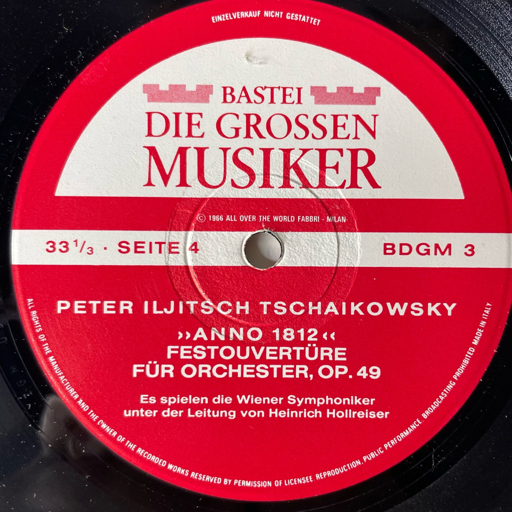 Винтажная виниловая пластинка LP Peter Iljitsch Tschaikowsky, П. И. Чайковский, Симфония 6 Патетическая, In 5 Folgen, Band III (Германия 1967) 10 дюймов