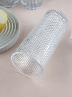 Набор ребристых бокалов для воды, 330 мл. 6 шт. прозрачные