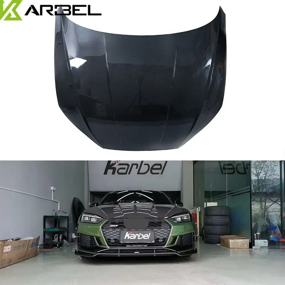Карбоновый капот для AUDI RS5 & S5 & A5 S-LINE & A5 B9 B9.5 2017-2025+ Ауди обвес