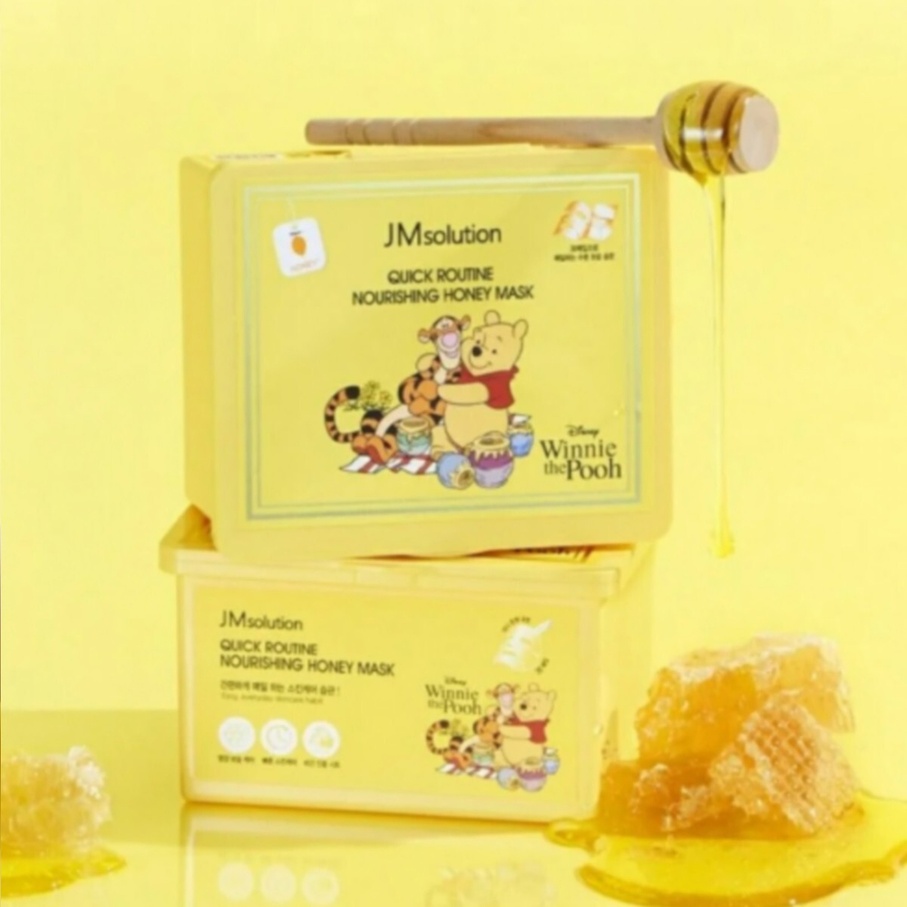 JMsolution Набор питательных тканевых масок для лица с медом / Disney Quick Routine Nourishing Honey Mask, 350 мл