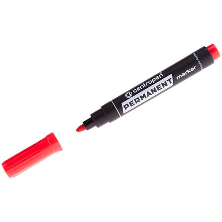 Маркер перманентный скошенный 1-5мм, Centropen, красный