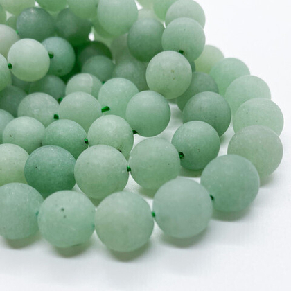 Авантюрин матовый бусины, диаметр 10,4-10,6 мм, цена за 18-19 шт (1/2 нити)