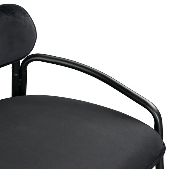 Барный стул Ror, Round, черный велюр