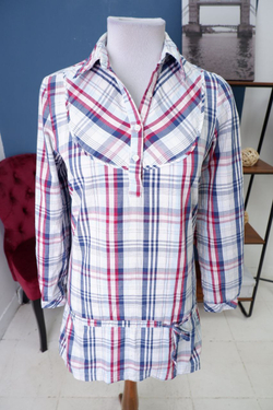 Рубашка практичная в клетку 46 размер