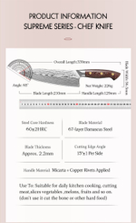 Кухонный нож Hezhen X02M Chef нож 8 дюймов клинок 67 Layers Damascus рукоять микарта, длина лезвия 21 см