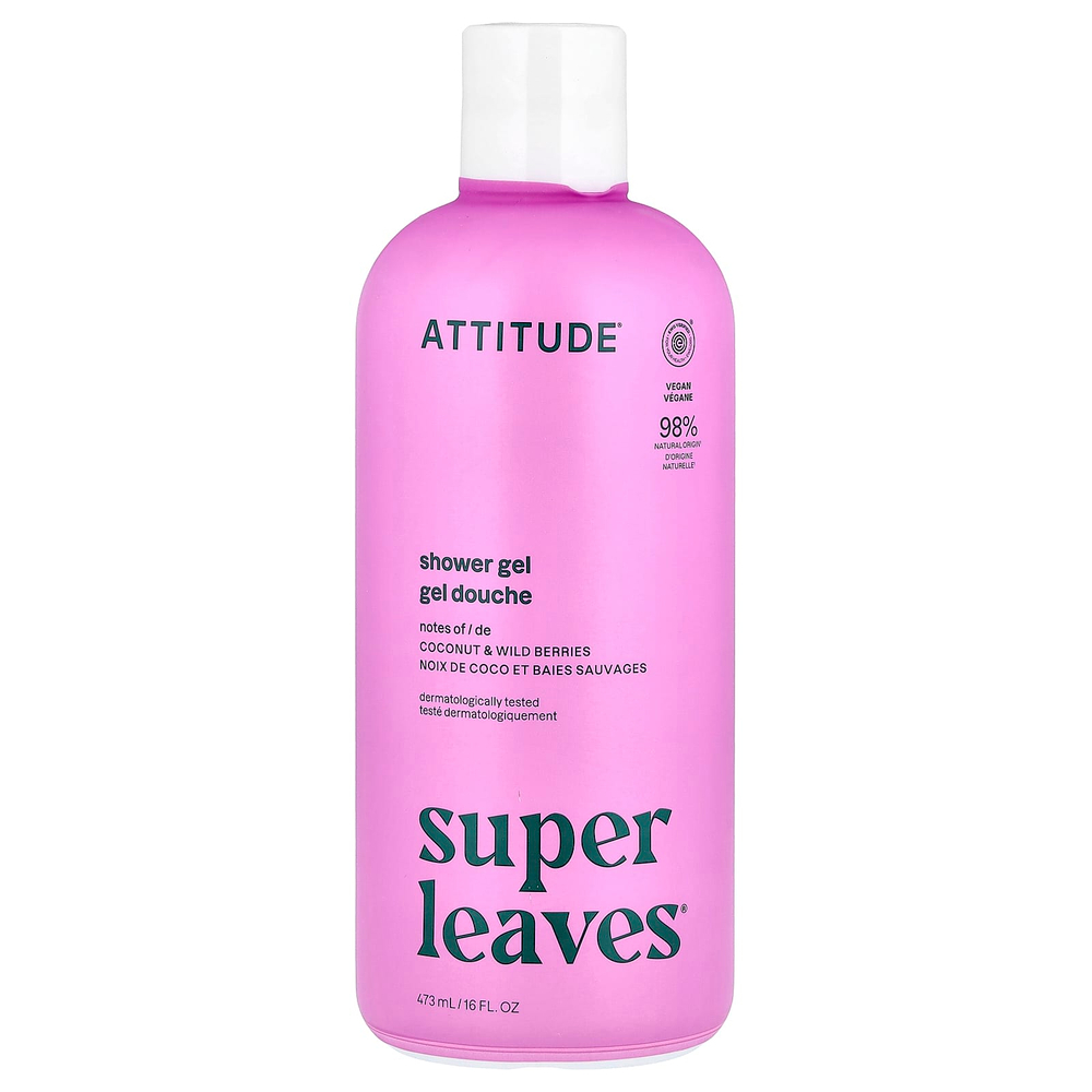 ATTITUDE, Super Leaves®, гель для душа, кокос и лесные ягоды, 473 мл (16 жидк. унций)