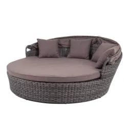 "Стильяно" плетеная кровать круглая, цвет графит