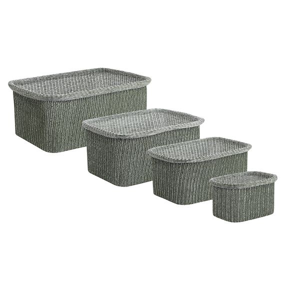 Набор из 4 корзин для хранения sustainable collection, оливковый