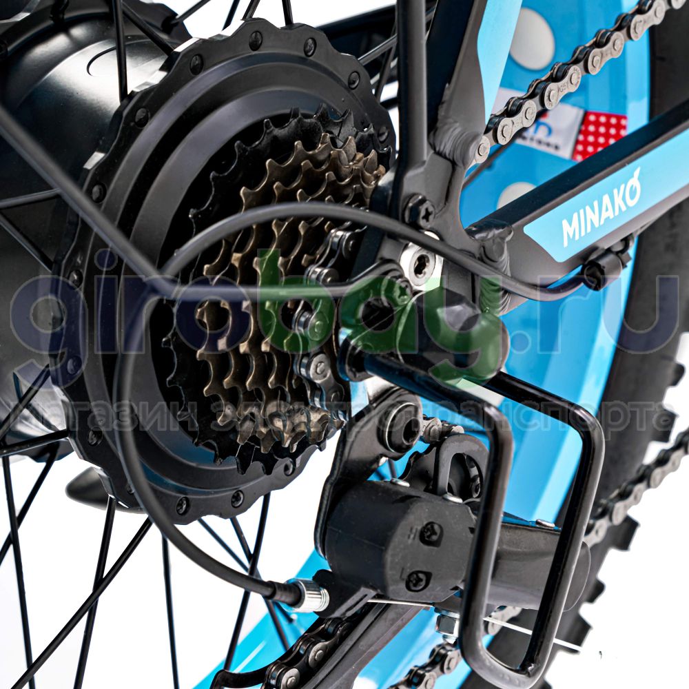 Электровелосипед Minako F10 Pro (48V/20Ah) - Синий обод фото №9