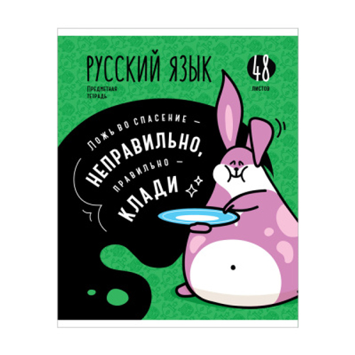 Тетрадь предметная 48л. ArtSpace "Мысли вслух"- Русский язык, ВД-лак, эконом