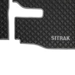 Ковры Sitrak MAX (экокожа, черный, серый кант, серая вышивка)