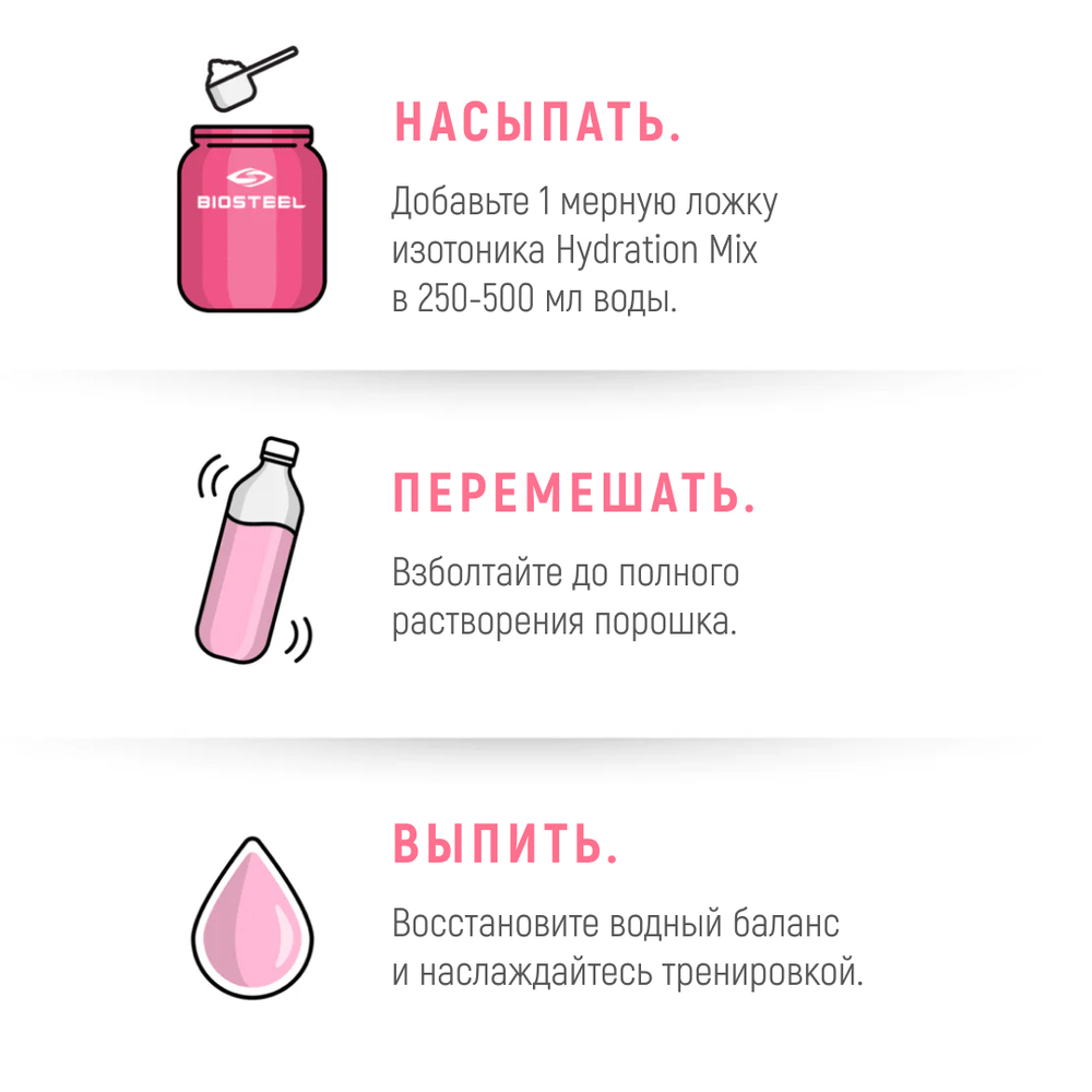 Изотоник Biosteel Hydration Mix Арбуз, 315 г, 45 порций