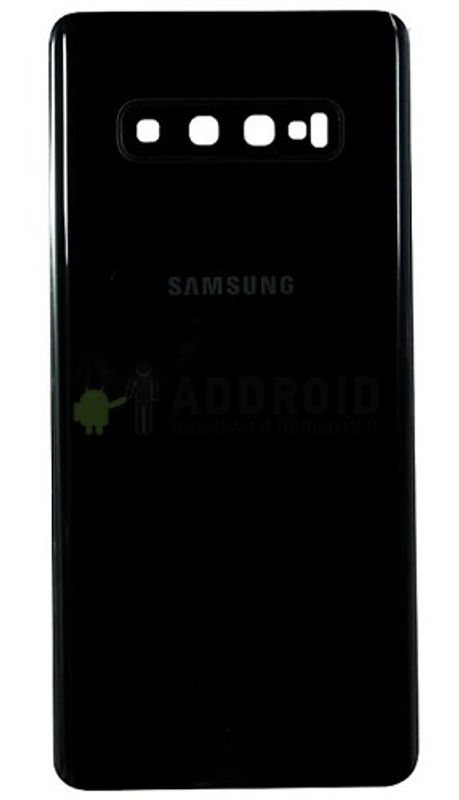 Задняя крышка для Samsung S10 Plus со стеклом для камеры (Black)