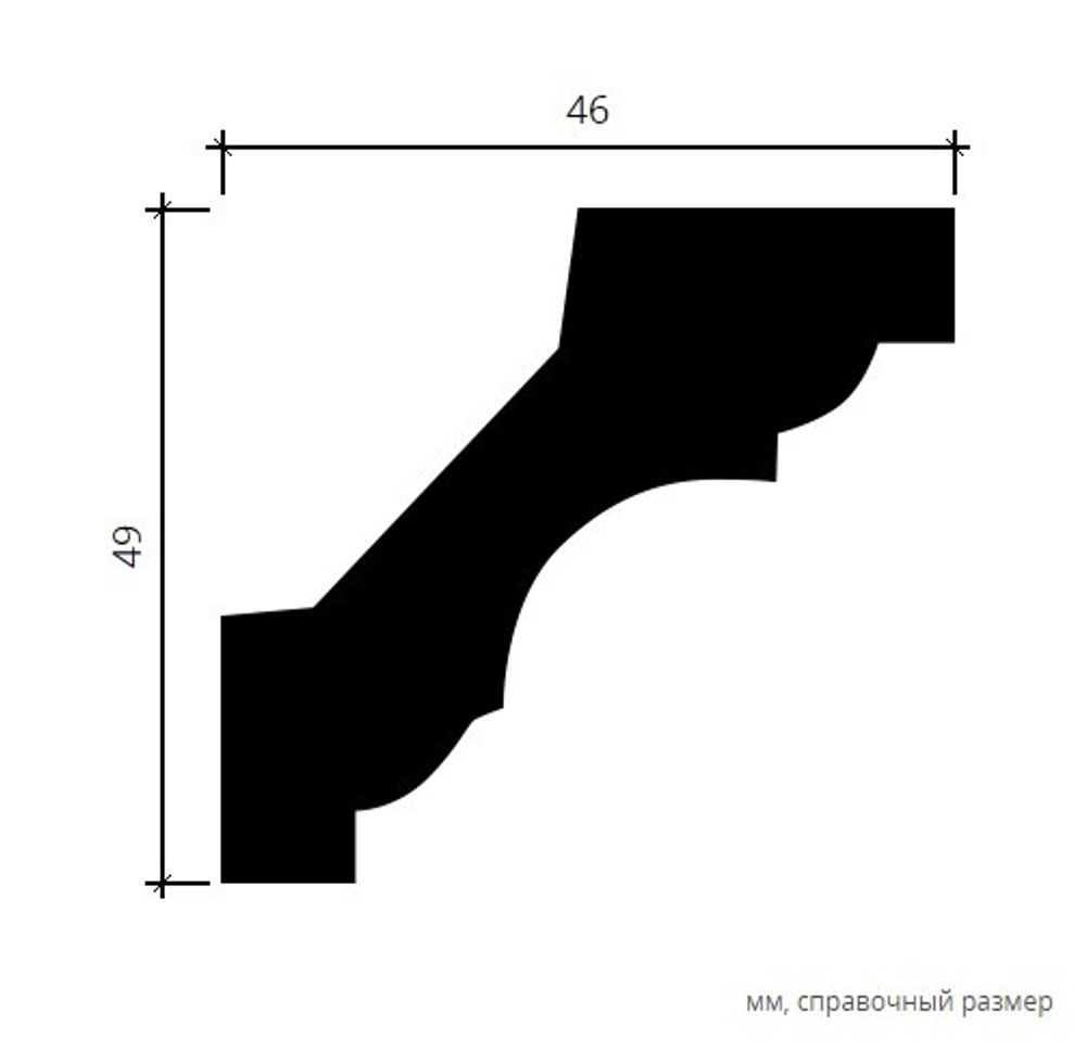 Карниз пенополиуретан, 2000x46x49 мм