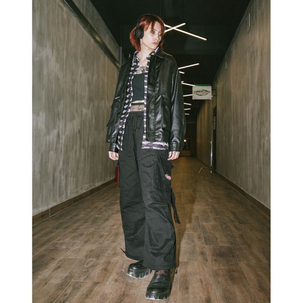 Брюки Хлопковые Карго черные - фото 4