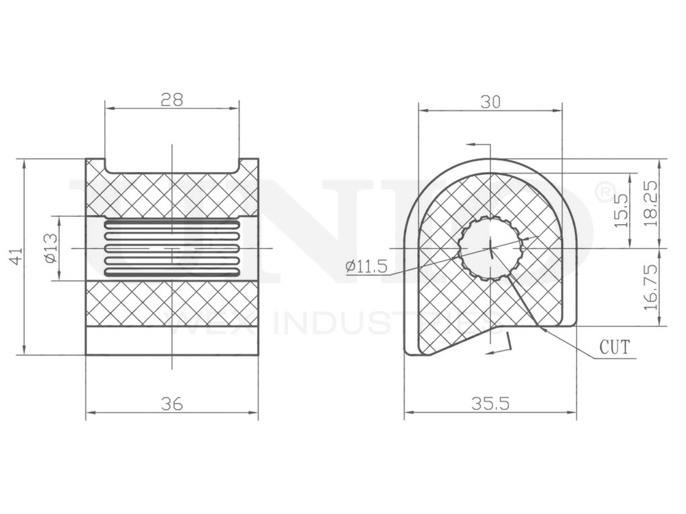 Втулка заднего стабилизатора UNIO RMP-10134