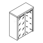 Шкаф со стеклянными дверьми и обвязкой Skyland ZENN ZMC 85.2 орех даллас