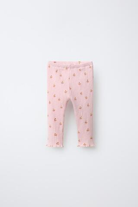 ZARA ЛЕГИНСЫ С ПРИНТОМ «КАПКЕЙКИ», РОЗОВЫЙ