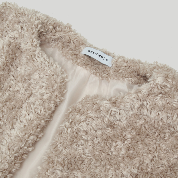 Faux Fur Jacket Beige