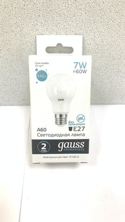 Лампа Guass LED Elementary  A60  7W  E27 4100К