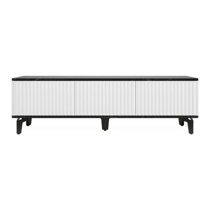 Тумба под телевизор на ножках ROYAL 5031 эко (Мрамор Неро-Черный)