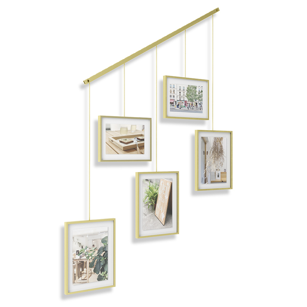 Панно для фотографий Exhibit матовая латунь Umbra