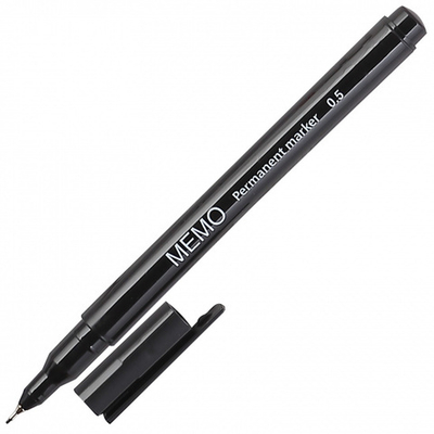 Маркер перманентный Hatber Memo, 0.5 мм, чёрный, пластик, 1 шт