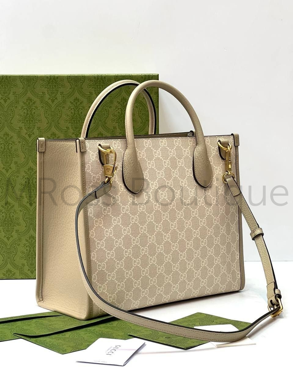 Кожаная сумка шоппер Gucci (Гуччи) премиум класса