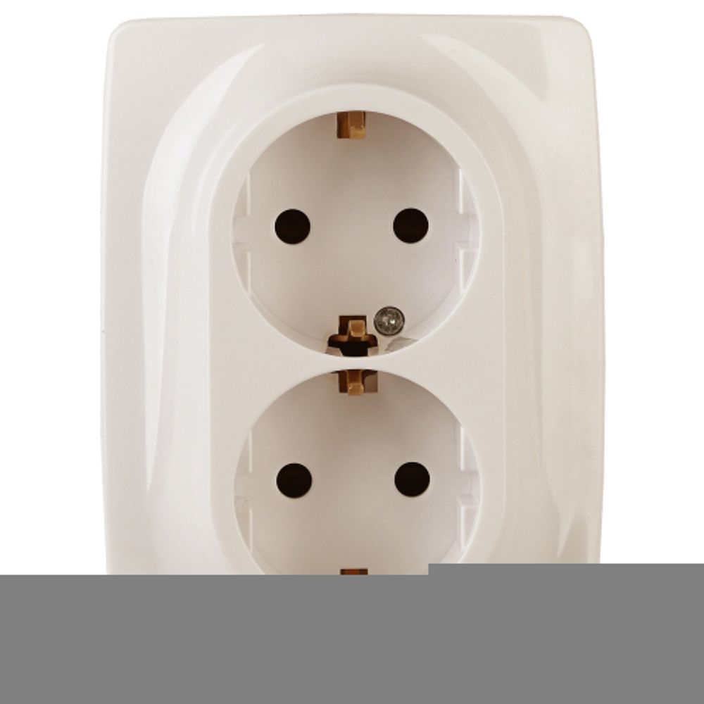12-2006-02 ЭРА Розетка 2X2P+E Schuko, 16А-250В, б.л., Эра12, слоновая кость