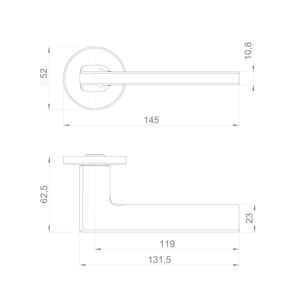 Ручка раздельная R.EST.R52.SELECT SSG-39 сатинированное золото