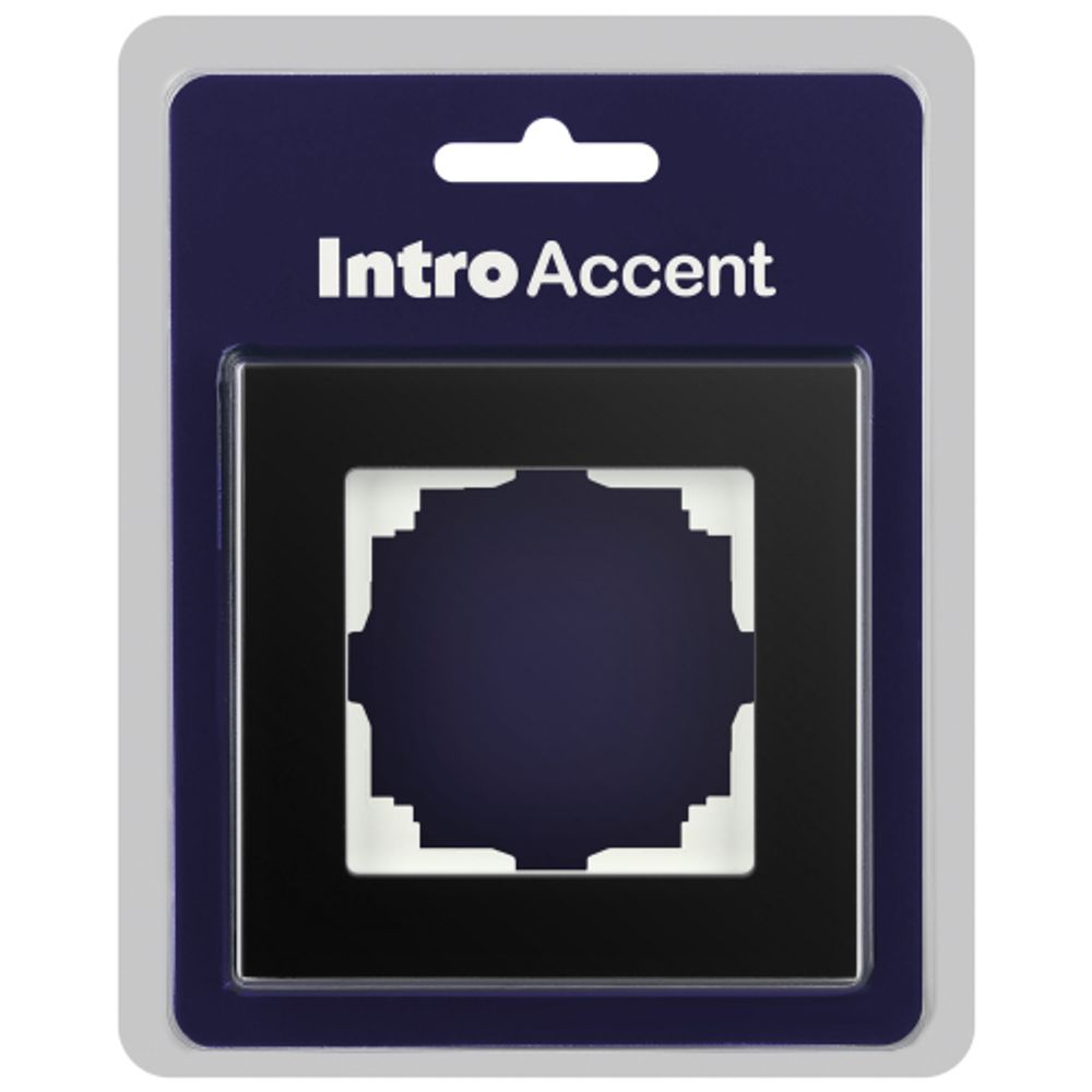 Рамка для розеток и выключателей Intro Accent 6-511-05 на 1 пост СУ стекло антрацит | Intro