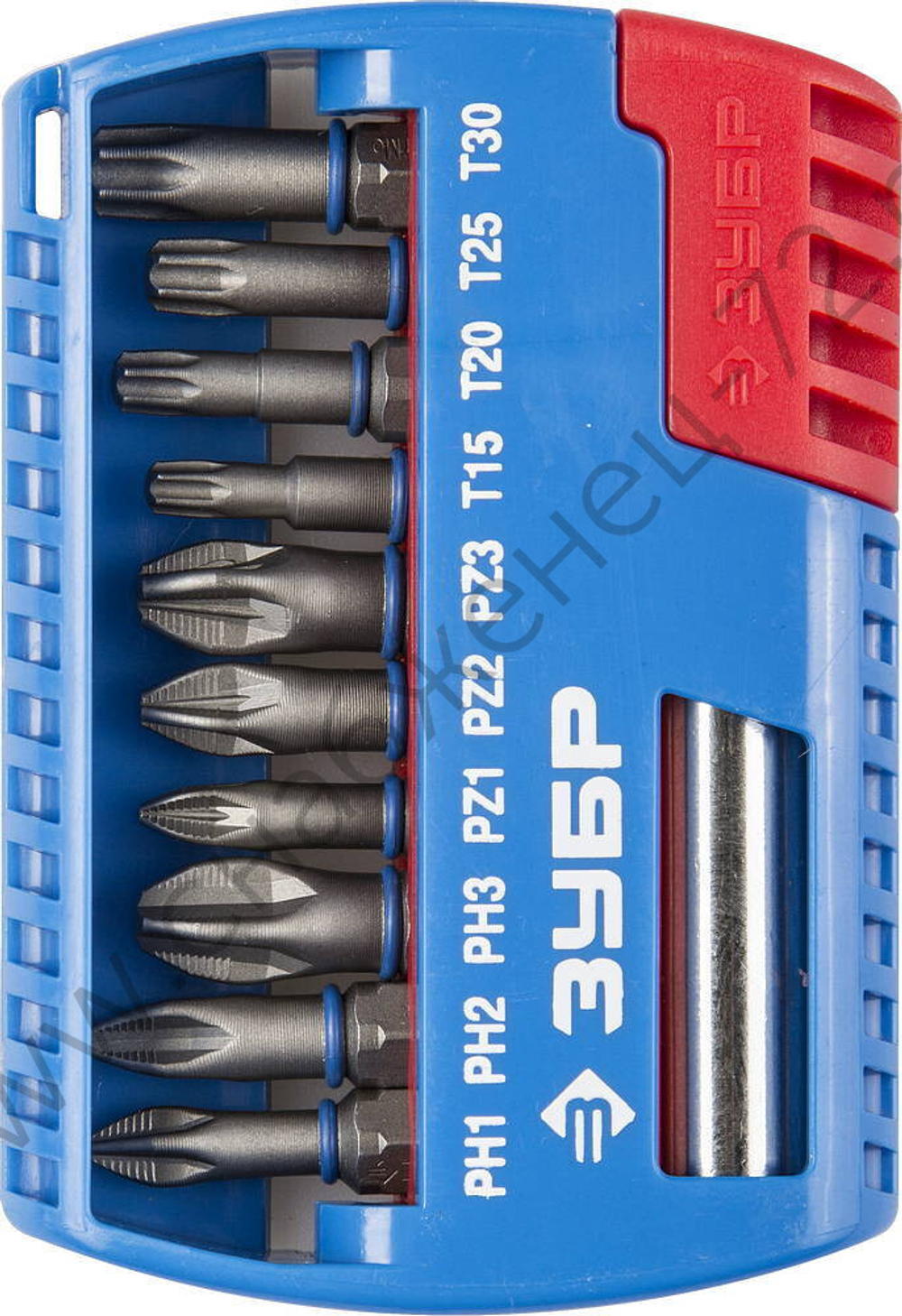 ЗУБР 11 шт, Набор бит с магнитным адаптером (26051-H11)