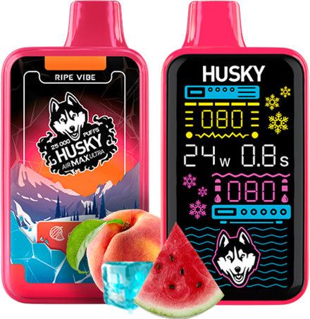 Husky Airmax Ultra Ripe vibe - арбуз, кислый персик и лёд 25000 затяжек 20мг Hard (2% Hard)