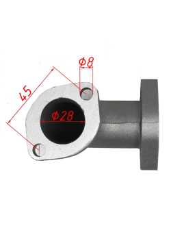 Патрубок карбюратора 28мм металл 125-160см3