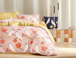 Постельное белье LOVE BIRDS PETAL Blanc des Vosges 1.5 спальное Розовый / Желтый