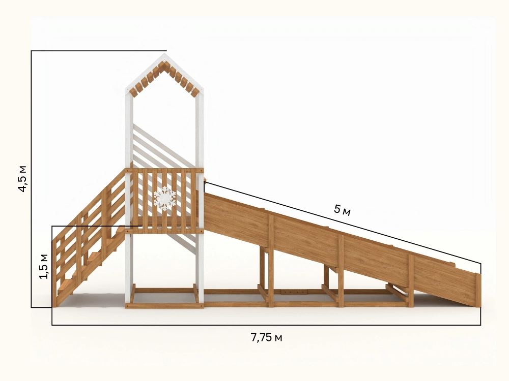 Зимняя горка "IgraGrad Snow Fox", скат 5 м (с калиткой)