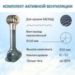 Турбодефлектор TD110 ОЦ, вент.выход 110 не утепленный, проходной элемент для металлочерепицы Каскад, серый
