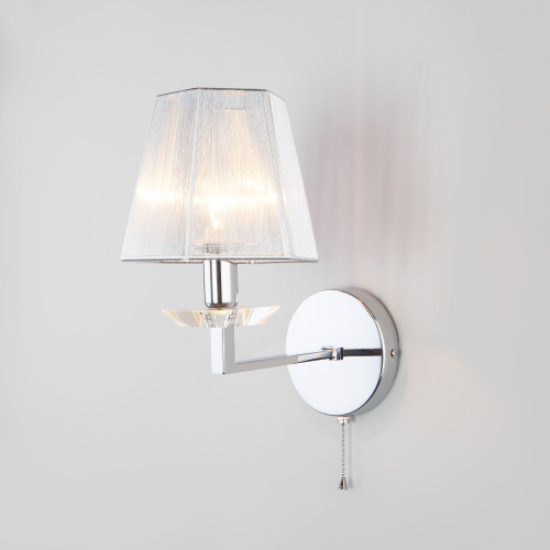 Настенный светильник с тканевым абажуром 60114/1 хром
