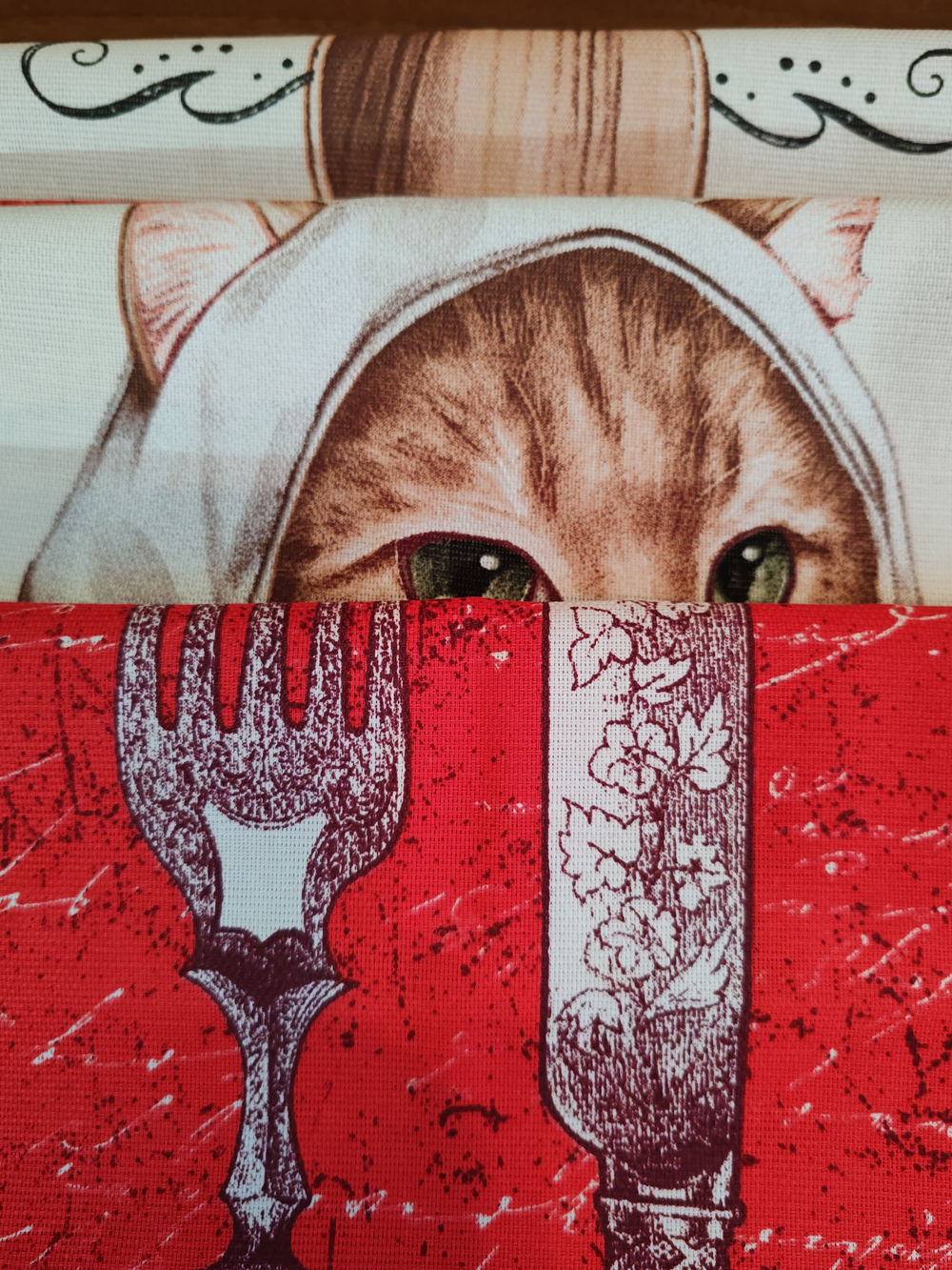 Набор кухонных полотенец, 3 шт , 45х60 см , рогожка