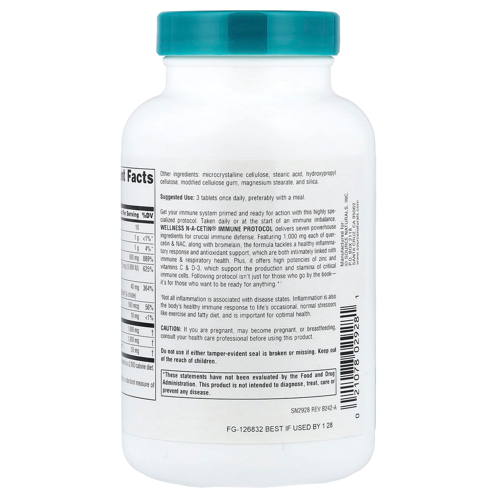 Source Naturals, Wellness NA-Cetin®, 90 таблеток