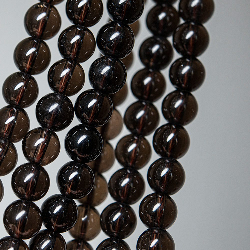 Раухтопаз (дымчатый кварц) натуральный, бусины в форме шара 8мм