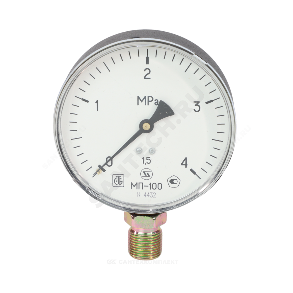 Манометр МП-100 радиальный Дк100мм 0-1,0 МПа кл.1,5 G1/2" ЗАВОД ТЕПЛОТЕХНИЧЕСКИХ ПРИБОРОВ