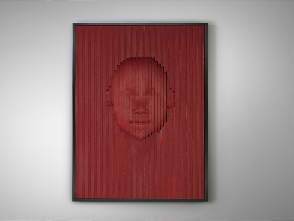 Red Face Картина барельеф из полистирола и МДФ 90X120