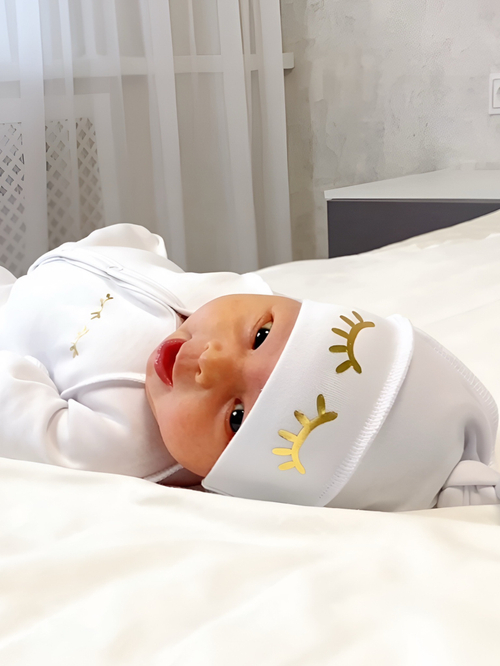 Шапочка-узелок White (реснички)