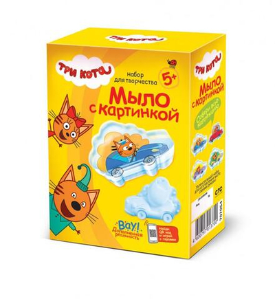 Мыло с картинкой "Три кота. Коржик на машине (Фантазер)