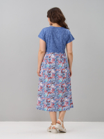 Платье П-026/джинса-надписибирюзовые