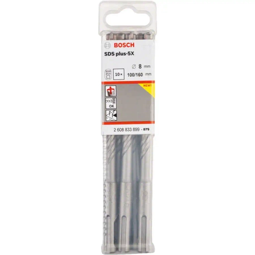 Бур по бетону SDS plus-5X 8x100x160 мм, 10 шт. BOSCH 2608833899