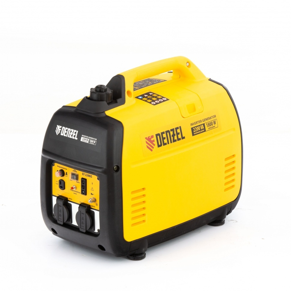 Генератор инверторный GT-2200iS, 2.2 кВт, 230 В, бак 4 л, закрытый корпус, ручной старт Denzel