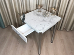 Маленький кухонный стол с ящиком Italian marble